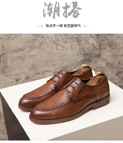 Trend Dress Shoes Man Retro Casual Business Oxfords Leather Shoes Men Formal Social Brogues Wedding Party Leather Shoes For Male