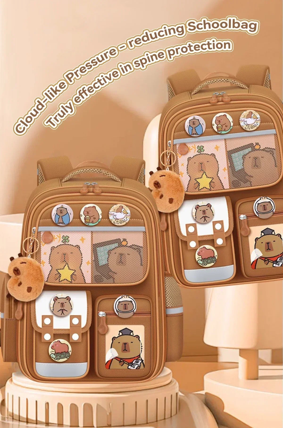 School Bag Waterproof Backpack Large Capacity Alleviate Burden Protecting Spine Widen Straps Backpack for Students Gift