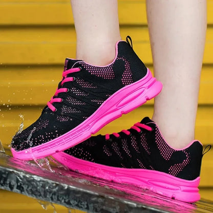 New Pink Work Shoes Women Work Sneakers Steel Toe Shoes Anti-smash Anti-puncture Safety Shoes Man Women Protective Shoes