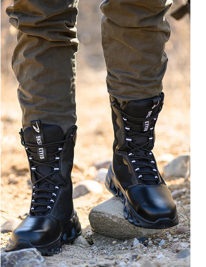 Safety Shoes Men Boots High Top Work Sneakers Steel Toe Anti-smash Puncture-Proof Work Boots Breathable Indestructible Shoes