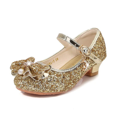 Baby Girls Princess Shoes Party Butterfly Crystal High Heels Sandal Children Dance Glitter Diamond Shoe Kids Walk Show Shoes