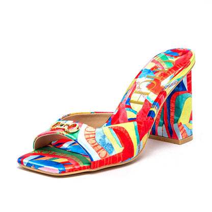 Woman shoes Thick Heel Sandals Square Open Toe Sliding Sandals students