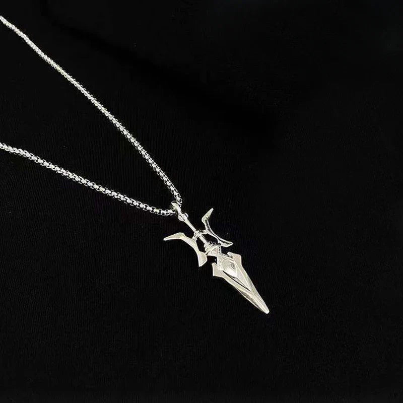 Necklace Halberd Pendant Necklaces Halloween Cosplay Jewelry Gifts