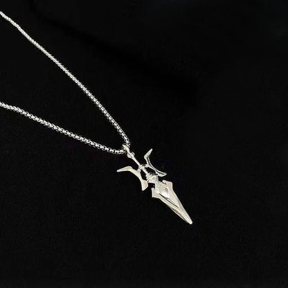 Necklace Halberd Pendant Necklaces Halloween Cosplay Jewelry Gifts