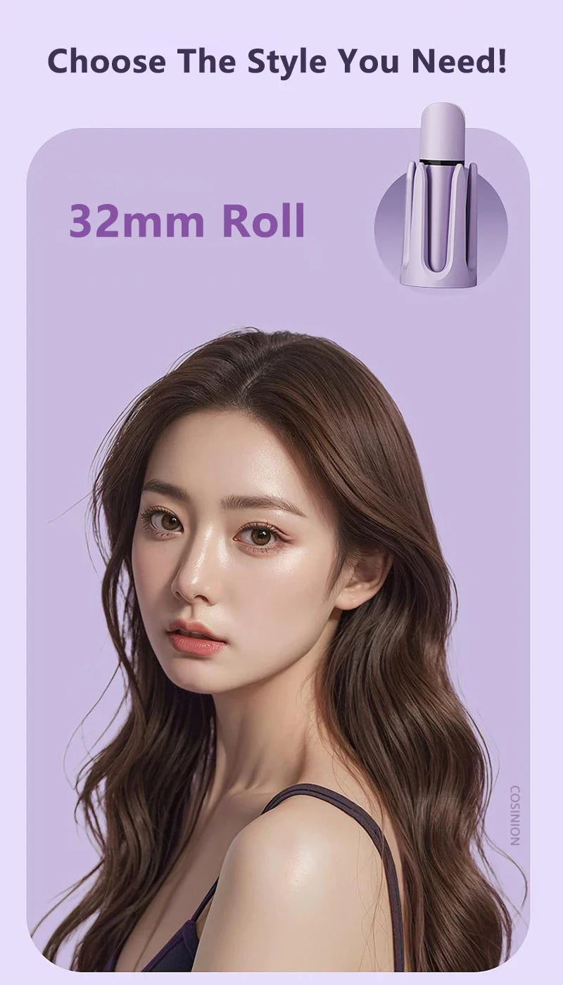 3 IN 1 Negative Ions 28mm & 32mm Roll Automatic Hair Curler Heating Straight Hair Comb Electric Ceramic Curling Iron Hair Stick