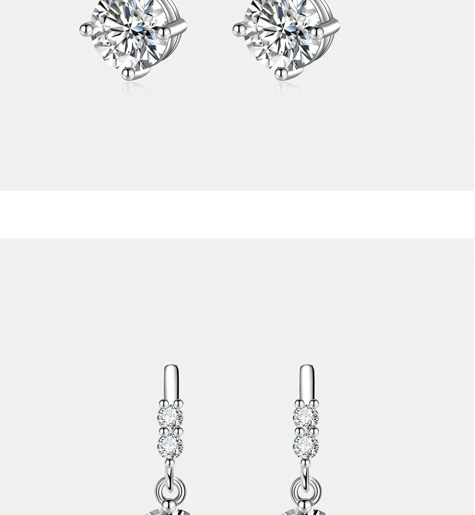 0.5/1CT Moissanite Drop Earring Women S925 Pure Silver Four Claw Laboratory Diamond Fashion Luxury Wedding Jewelry