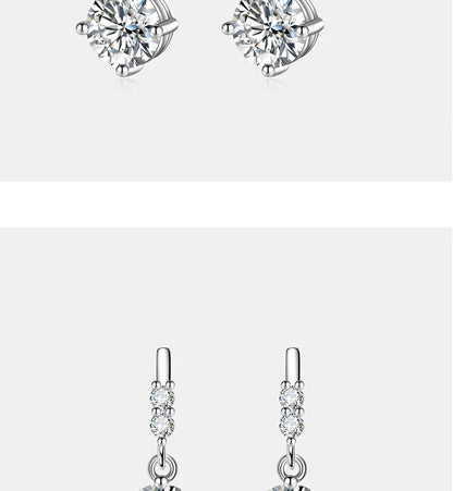 0.5/1CT Moissanite Drop Earring Women S925 Pure Silver Four Claw Laboratory Diamond Fashion Luxury Wedding Jewelry
