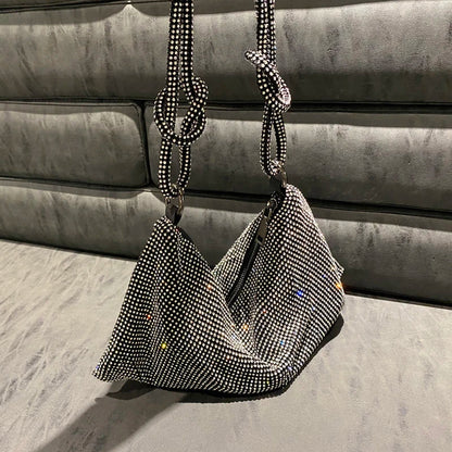 luxury Designer hobo shoulder bag handmade Shining Rhinestones Evening clutch Bag Purse Crystal Purses and handbag Hobo Bags