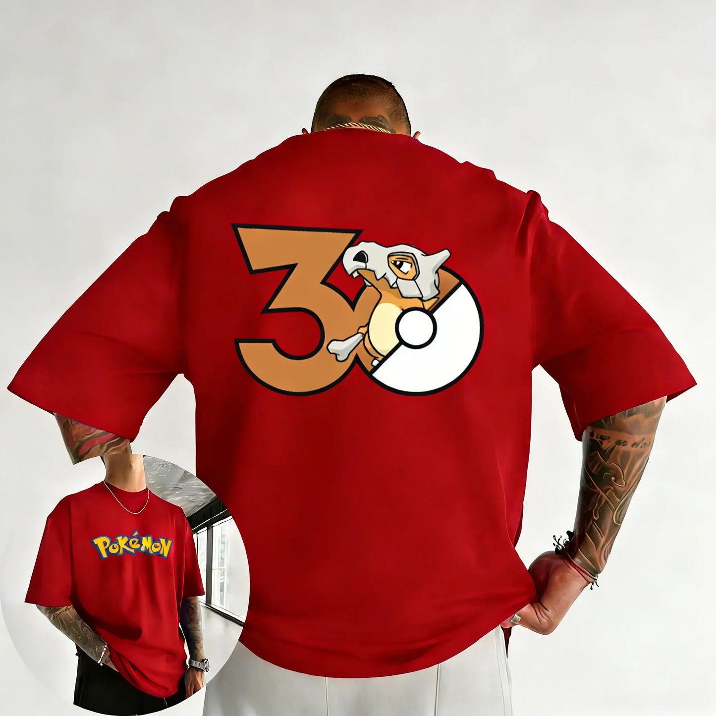 30th Anniversary Marowak Printed T-shirt Summer New Men's and Women's Loose Casual Hip Hop Trendy Short Sleeve Top