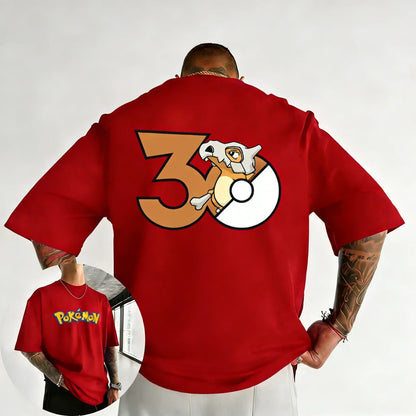 30th Anniversary Marowak Printed T-shirt Summer New Men's and Women's Loose Casual Hip Hop Trendy Short Sleeve Top