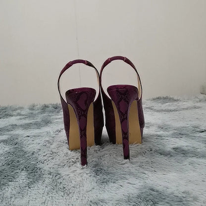 Women Sandals Sexy Pumps 14CM Platform Stripper High Heels Open Toe Stilettos Gladiator Party Dress Wedding Shoes Large Size 44