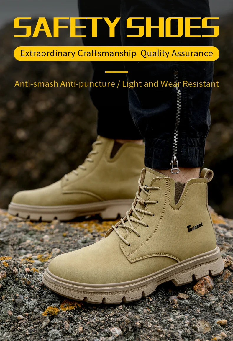 Men's protective shoes, safety shoes, steel-toe boots, anti-smashing and anti-puncture work shoes, tactical boots