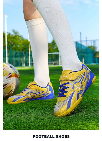 Youth Kids Professional Soccer Cleats Football Boots Non Slip Breathable Lightweight Training Shoes Boys Girls Match Sneakers