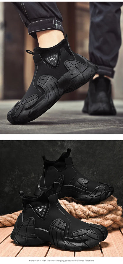 New fashion high top shoes for autumn and winter niche design lightweight casual lazy shoes thick soled ankle boots short boots