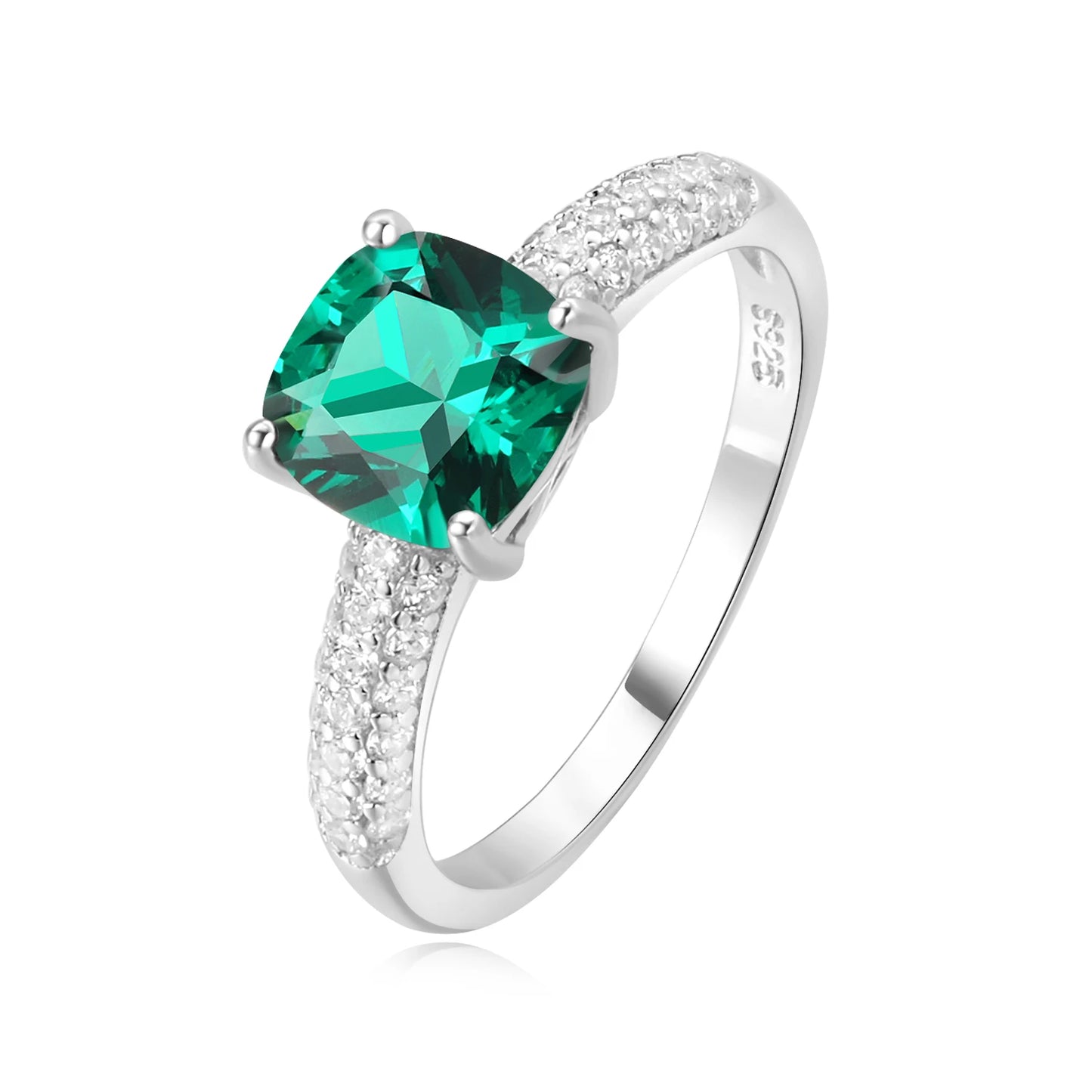 2.22ct Created Sapphire Nano Emerald Tanzanite Solitaire Ring 925 Sterling Silver for Women Daily Party Jewelry  sets gift