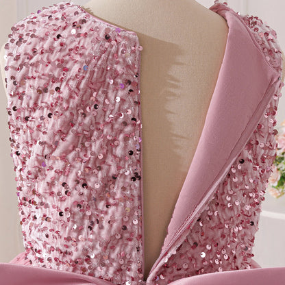 Vestidos de Festa de Daminha de Verão com Lantejoulas para Meninas Elegante Laço Vestido de Aniversário de Casamento para Meninas Baile de Formatura Gala Concurso Noite Roupa Infantil