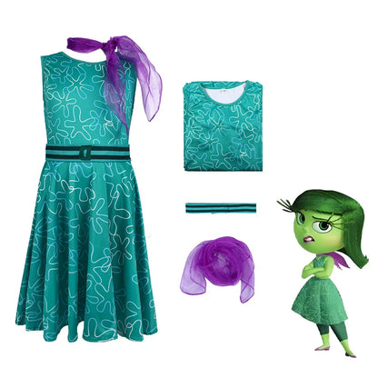 NewAnime Movie Inside Out Joy Cospaly Costume Joy Anger Fear Cos Outfits For Adult Kids Halloween Stage Performance Costume