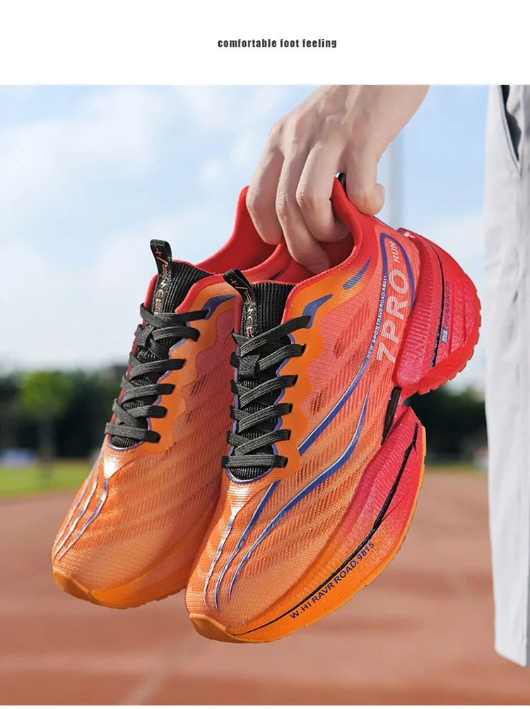 Men's Carbon Plate Sneakers Outdoor Soft Sole Mesh Sports Shoes Running Shoes Light Anti-Slip Casual Couple Tennis Shoes
