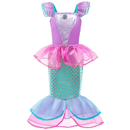 Vestido de Criança Branca de Neve Cinderela Aurora Anna Elsa Fantasia Menina Cosplay Vestido Infantil Encanto Mirabel Pequena Sereia Roupas de Halloween