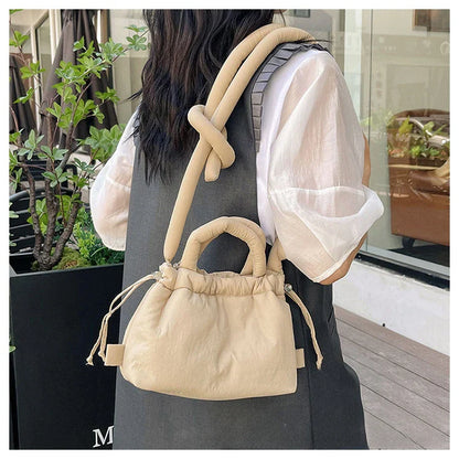 Women's Casual Single-shoulder Bag Large Capacity Nylon Backpack Women's Down Cotton Winter Tote Bag Portable Makeup Handbag