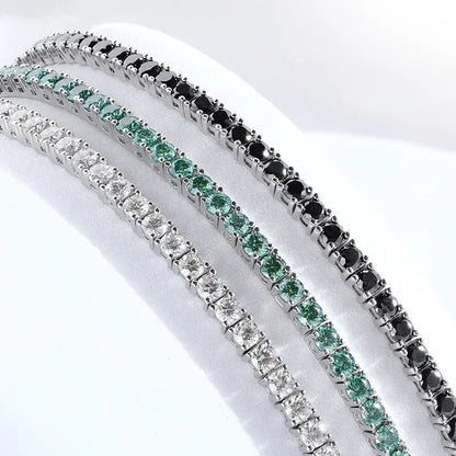 3/4/5mm Pass Diamond Test Moissanite Tennis Bracelets for Women Men Original 925 Sterling Silver Bangles with Certificate