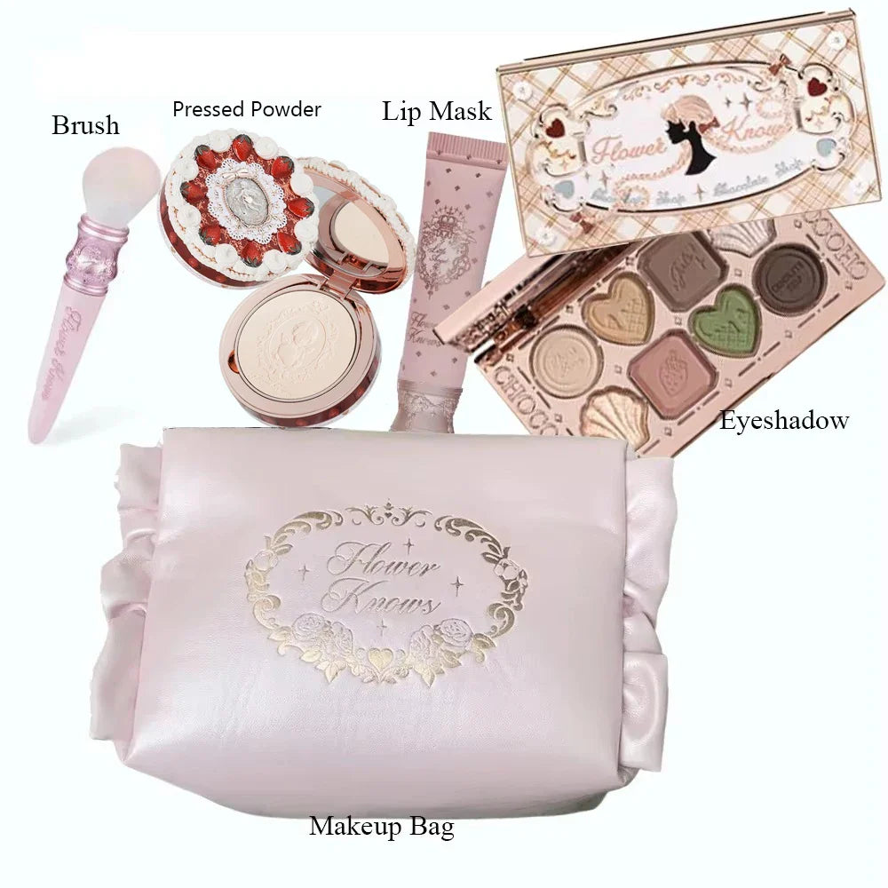 All In One Makeup Set Gift Box Garden Cushion Cream Foundation Matte Blush Long Lasting Velvet Lip Cream With Bag