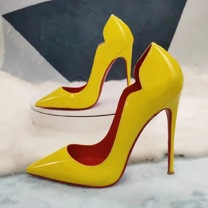 2025 New 12cm Black Extra Thin Heels  High Heels Super Shallow Mouth Women's Large Professional Single Shoes34-46