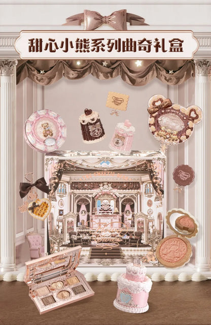 SWEETIE BEAR Makeup Box Gift Set All In One Perfume Shimmer Eye Shadow Palette Blush Lip Jelly Box 10 PCS