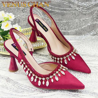 Large Size Women's Wedding Shoes Italian Elegant Women's Party Shoes Solid Color High Heels Women's Formal Shoes