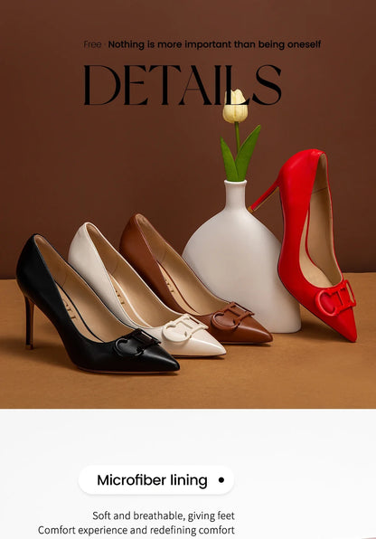 Woman shoes  High Heels New Pointed Metal Buckle Party Carnival Women's Shoes 9cm