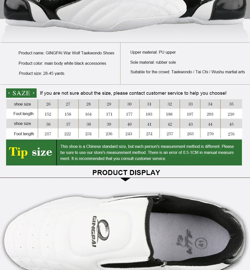 White Breathable Taekwondo Shoes Karate Kung Fu Wrestling Martial Arts Shoes Adults Child Non-slip Soft Oxford Soles Sneakers