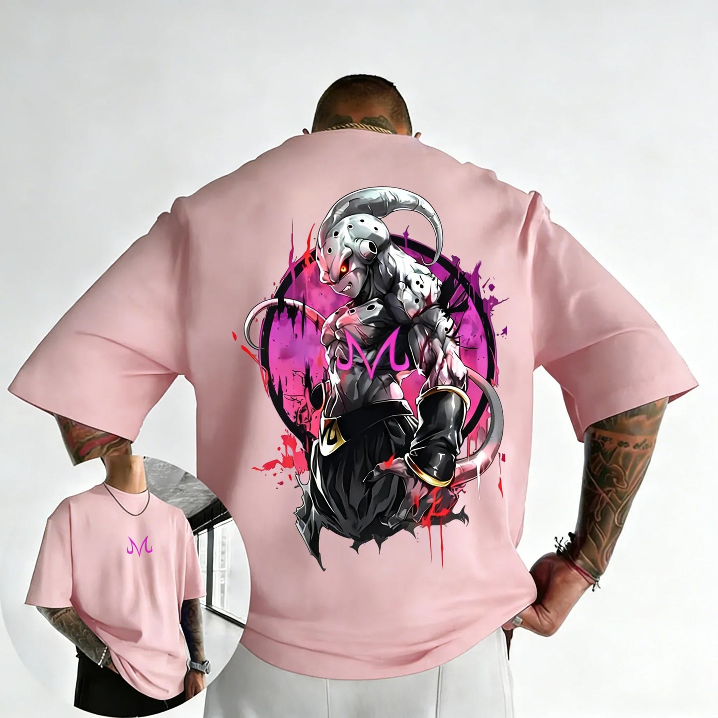 T-shirt Summer New Majin Buu Printed Men's and Women's Trendy Versatile Loose Casual Short Sleeve Top