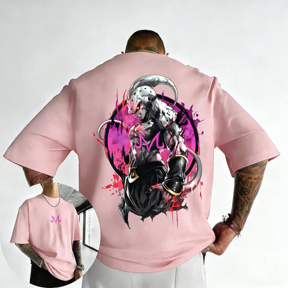 T-shirt Summer New Majin Buu Printed Men's and Women's Trendy Versatile Loose Casual Short Sleeve Top
