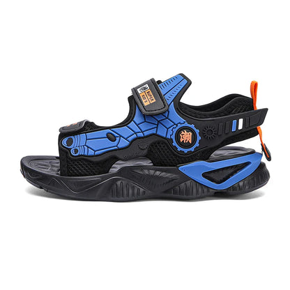 Kids Mecha Robot Style Closed Toe Sandals Adjustable Straps Breathable Summer Shoes for Boys Outdoor Beach Casual Sports Sneaker