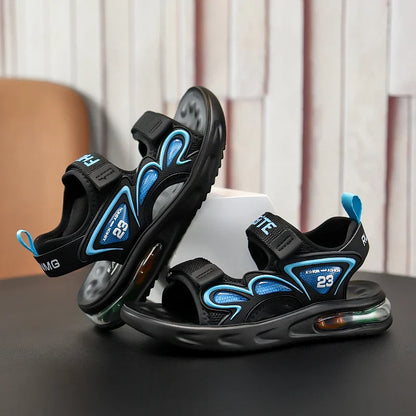Summer Children's Sandals Outdoor Water Beach Breathable Speed Drying Shoes Boys Open Toe PU Air Cushion Sandals 28-39