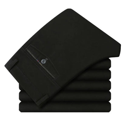 Men's 100% Cotton Summer Thin Pant Autumn Thick Classic Solid Casual Bland High Waist Trousers Business Office Cargo Pants Cheap