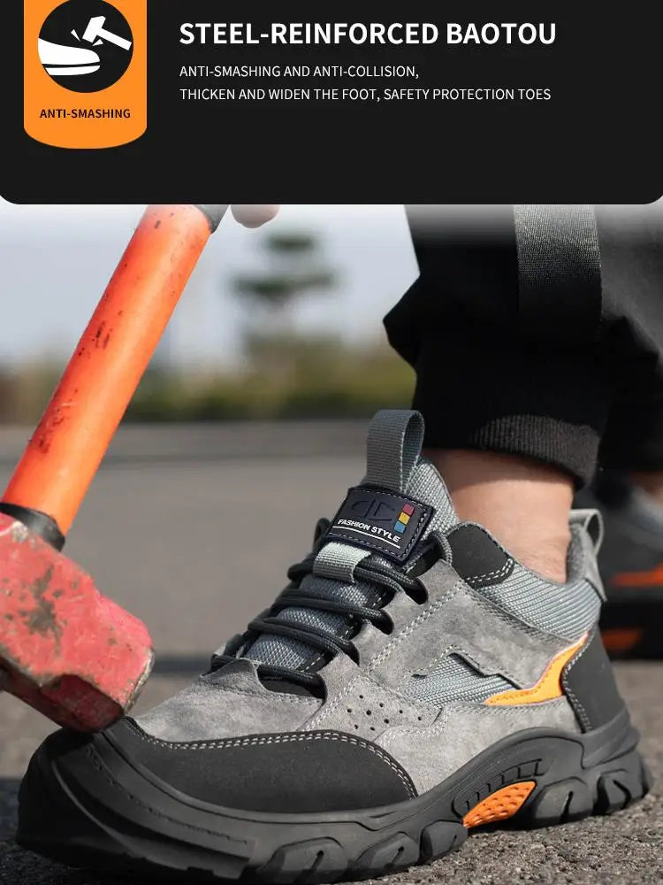 Steel Toe Shoes for Women Comfortable Safety Work Sneakers Industrial Non Slip Shoes Lightweight Puncture Proof Protective Shoes