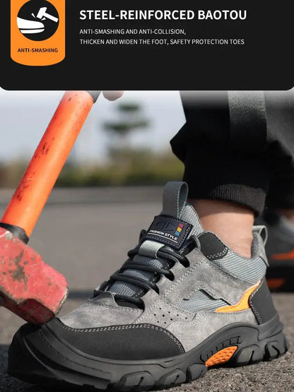 Steel Toe Shoes for Women Comfortable Safety Work Sneakers Industrial Non Slip Shoes Lightweight Puncture Proof Protective Shoes