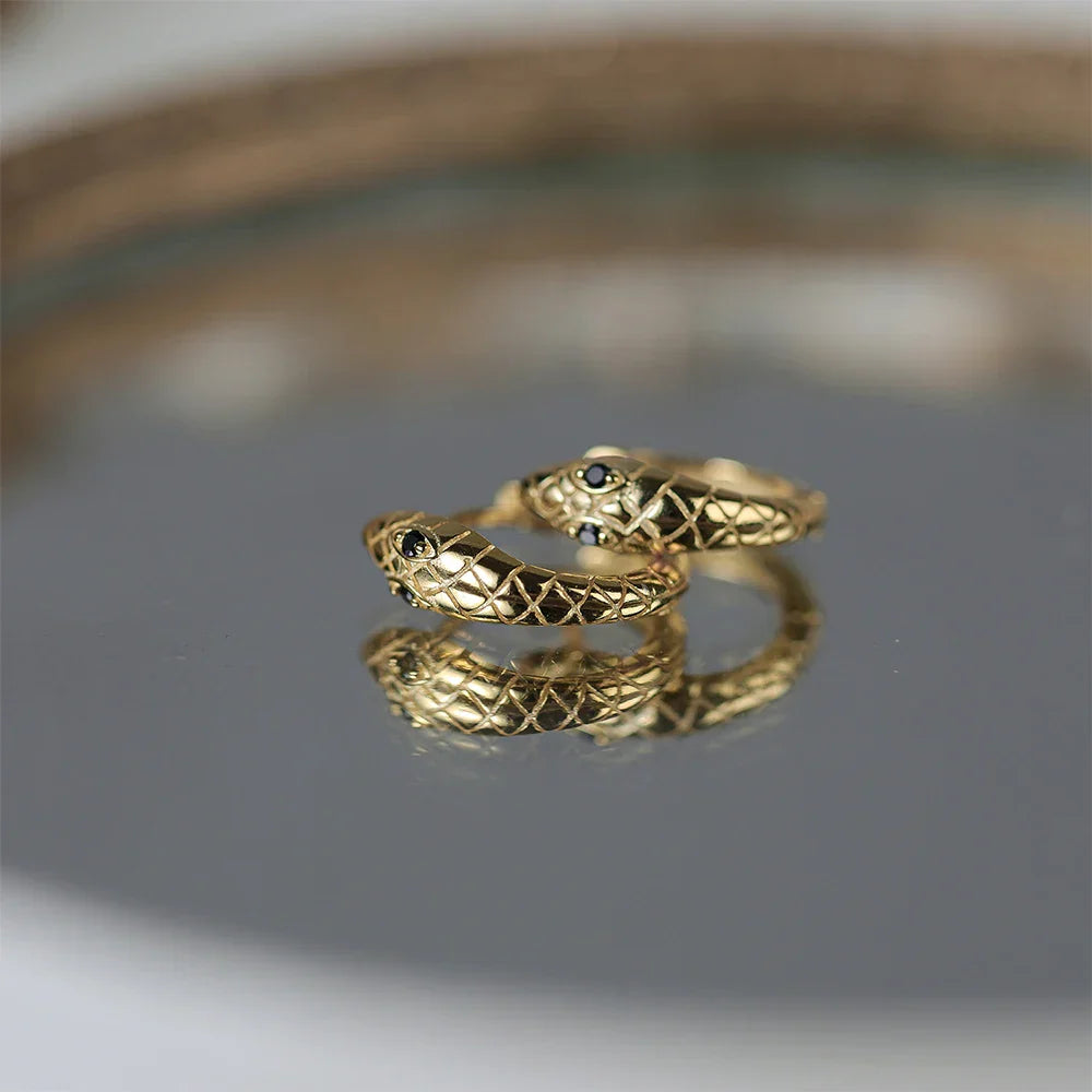 925 Sterling Silver Ear Buckle Snake Twisted Round Circle Microinlaid Zirconia Hoop Earrings For Women Pendientes Aro Rojos