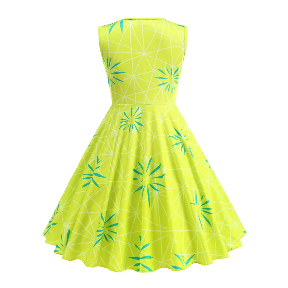 Inside Out Sadness Dress Girls Halloween Joy Cosplay Costume Children Cartoon Movie Role Play Print Frock Kid Fantasy Party Gown