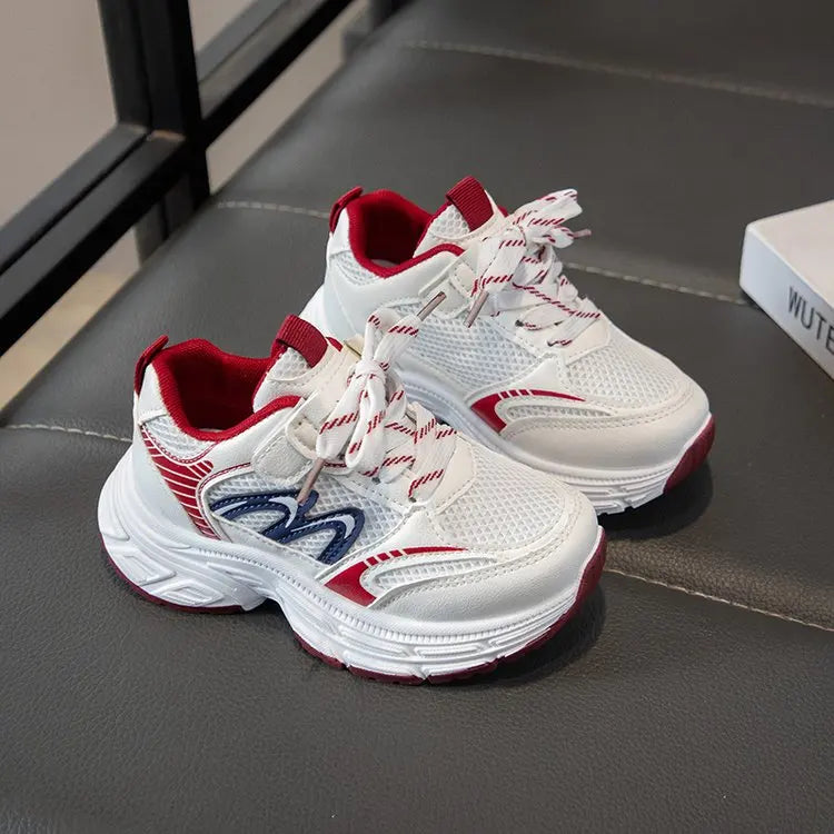 2026 Spring Autumn Children Chunky Mesh Sneakers Toddlers Boys Girls Casual Sports Shoes Patchwork School Kids Basketball Shoes