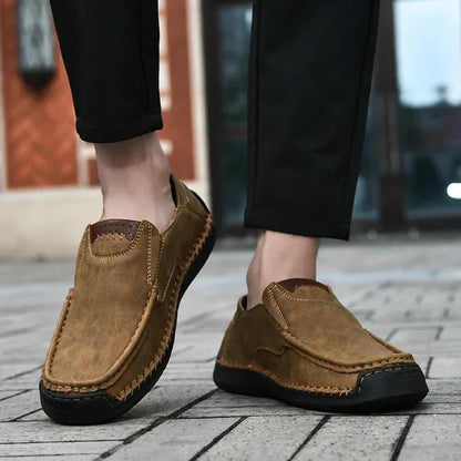 New Soft Men Loafers Slip On Leather Casual Shoes For Men Moccasins Plus Size 38-48 Flats Sneakers Men Handmade Design Man Shoes