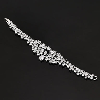 Luxury 4 Pieces Necklace Earrings Set Big Colorful CZ Zircon Wedding Bridal Jewelry Set Dubai Women Gift