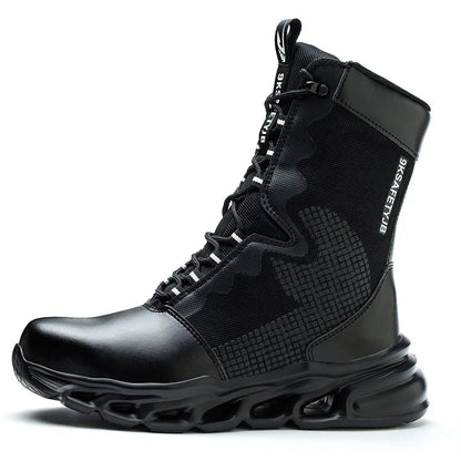 Safety Shoes Men Boots High Top Work Sneakers Steel Toe Anti-smash Puncture-Proof Work Boots Breathable Indestructible Shoes