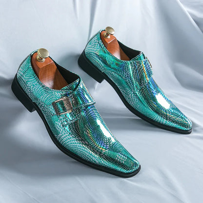 Pink Mens Patent Leather Shoes Designer High Quality Pointed Chelsea Formal Shoes Man Dress Wedding Party Shoes Men