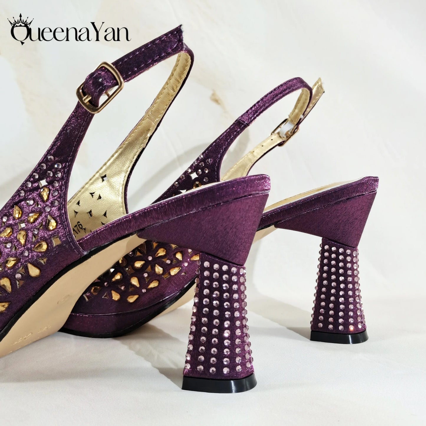 Elegant Women's Peep-Toe Heels and Matching Olive Color Diamond Pumps Set Stylish Italian Shoes and Bags for Parties