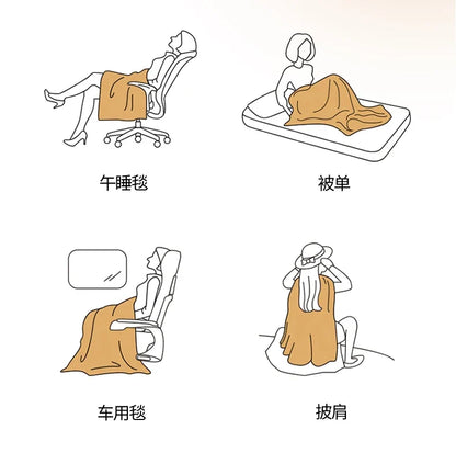 2025 new solid color imitation rabbit plush milk plush thickened thermal leisure home blanket office nap blanket, no pillowcase.