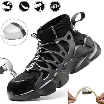 2025 Women's Safety Shoes Anti-Smash Puncture Proof Breathable Mesh Work Boots, Fashion Outdoor Workshop Safety Boots for Women
