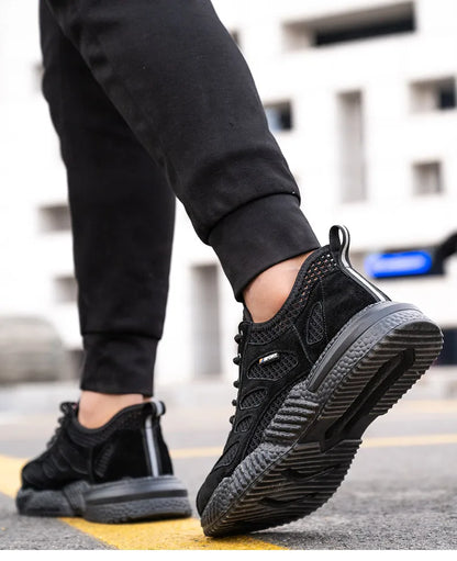Summer Work Shoes with Protection Breathable Lightweight Safety ShoesSteel Toe Cap Working  Male Construction Work Mesh Sneakers