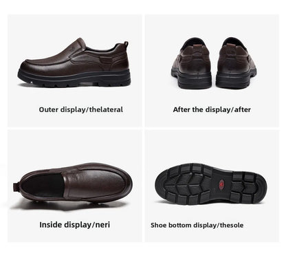 Golden Camel Men's Shoes 2026 New Business Casual Soft Sole Leather Shoes Brand Design Soft Soles Non-slip Velvet Warm Loafers